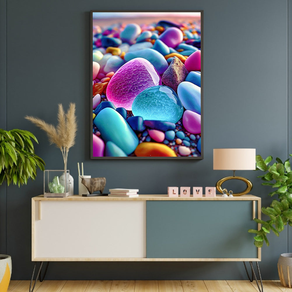 Beach Rainbow Stone - Full Round Drill Diamond Painting 30*40CM