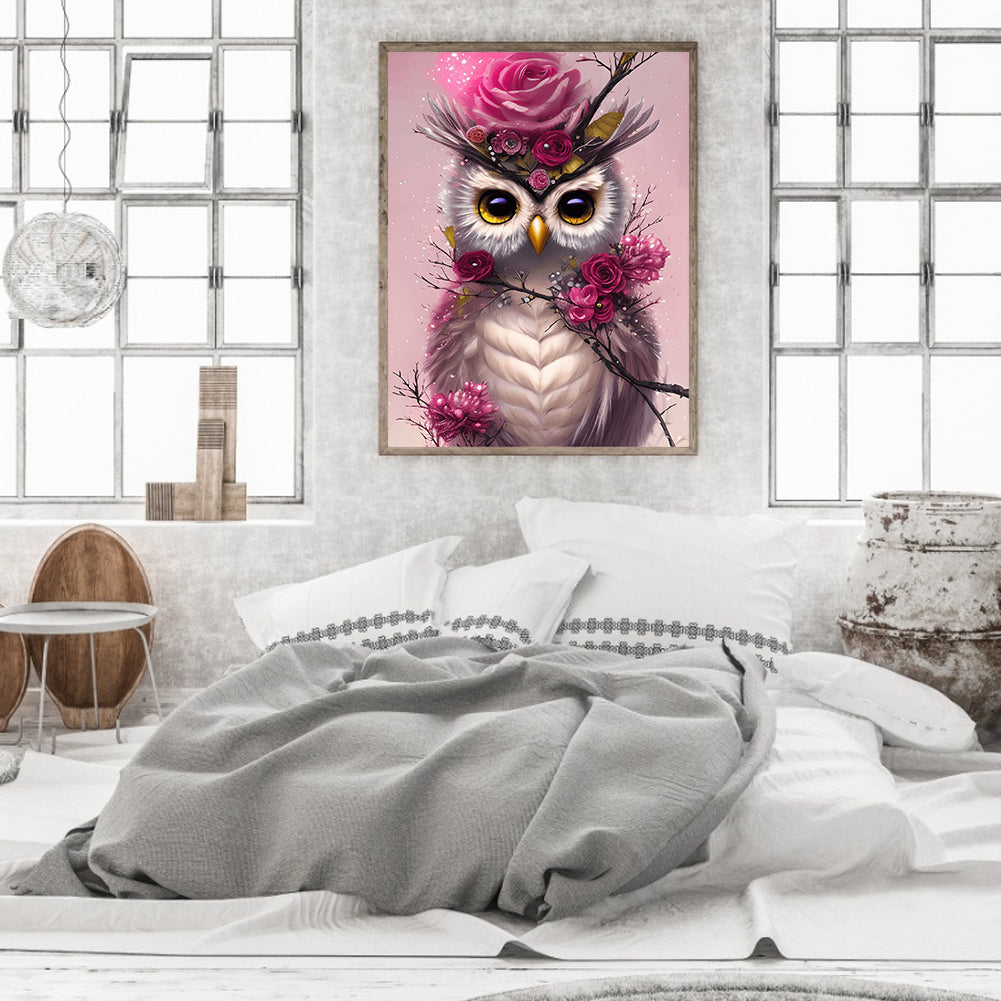 Owl - Full Round Drill Diamond Painting 30*40CM