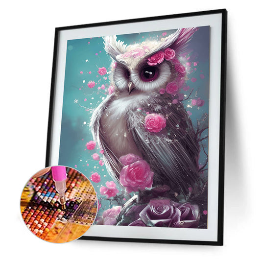 Owl - Full Round Drill Diamond Painting 30*40CM