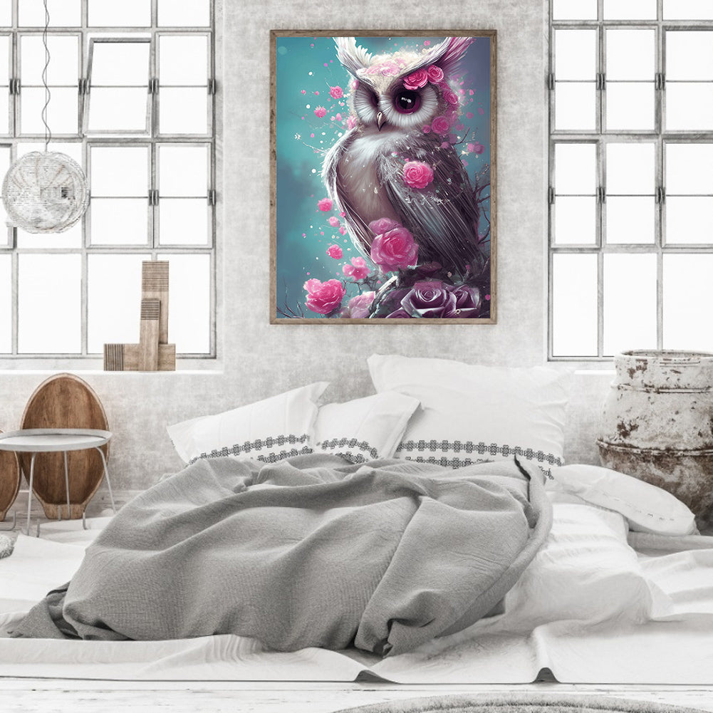 Owl - Full Round Drill Diamond Painting 30*40CM