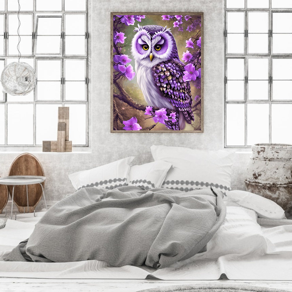 Owl - Full Round Drill Diamond Painting 30*40CM