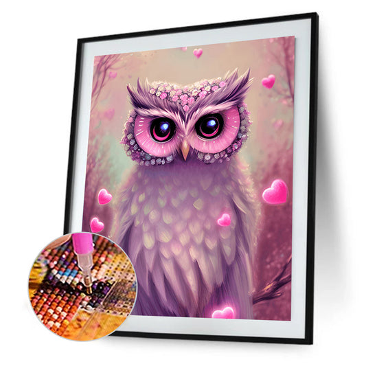 Owl - Full Round Drill Diamond Painting 30*40CM
