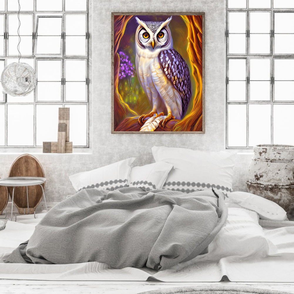Owl - Full Round Drill Diamond Painting 30*40CM