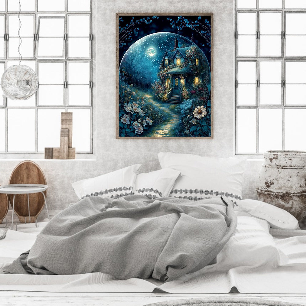 Stone Road Under The Moon - Full Round Drill Diamond Painting 30*40CM
