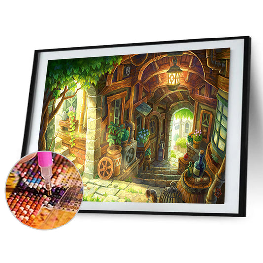 Stairway In Anime - Full Round Drill Diamond Painting 40*30CM