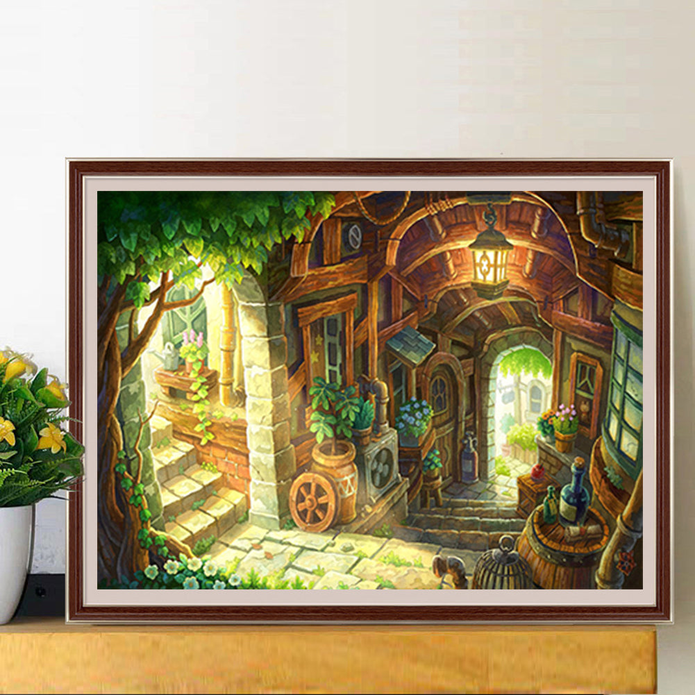 Stairway In Anime - Full Round Drill Diamond Painting 40*30CM