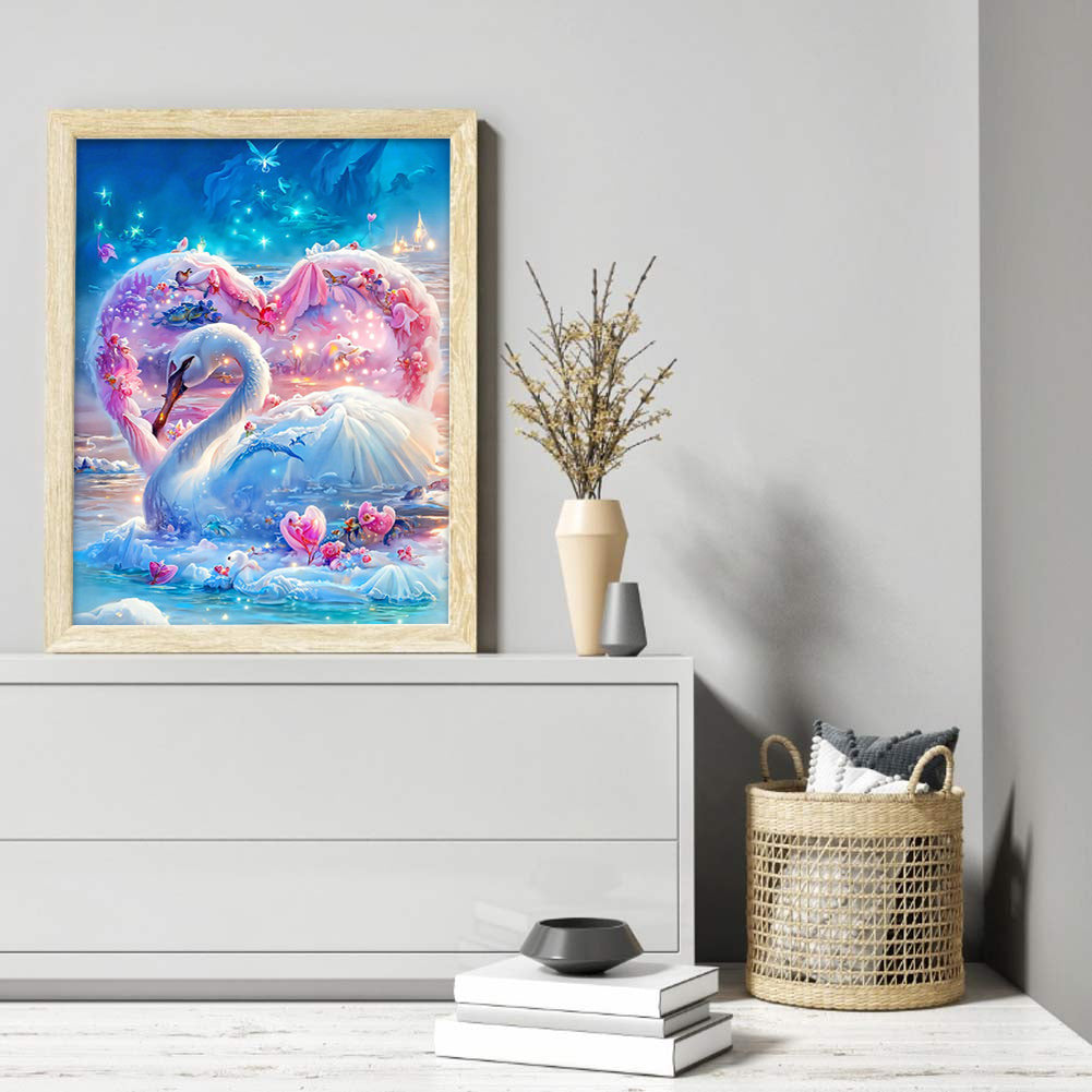 Romantic Fantasy Swan - Full Round Drill Diamond Painting 30*40CM
