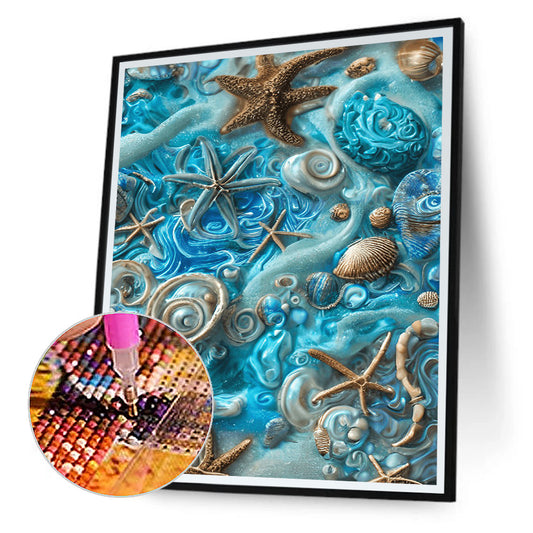 Beach Starfish - Full Round Drill Diamond Painting 30*40CM