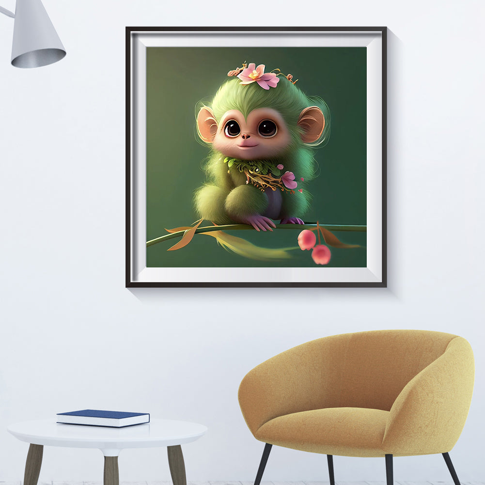 Monkey On Dream Branch - Full Round Drill Diamond Painting 30*30CM