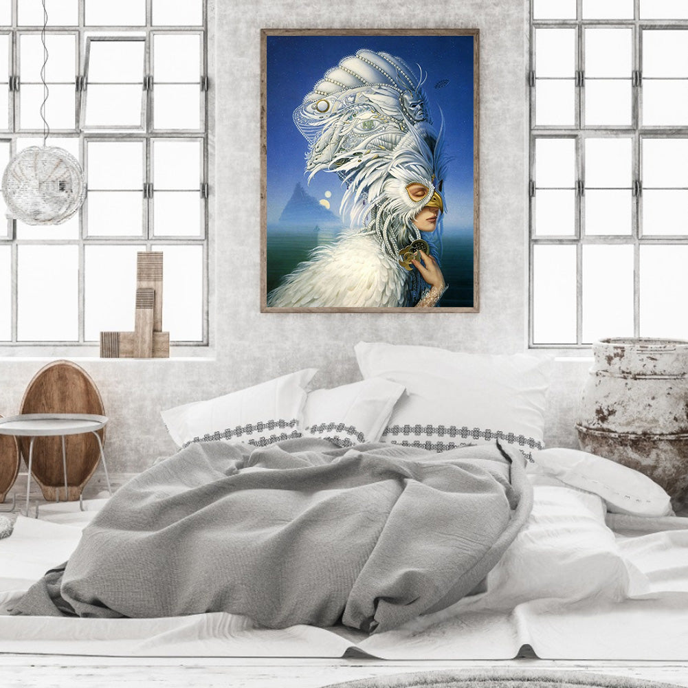 Carnival Mask Woman - Full Round Drill Diamond Painting 30*40CM