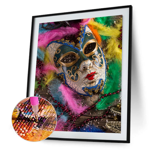 Carnival Mask Woman - Full Round Drill Diamond Painting 30*40CM