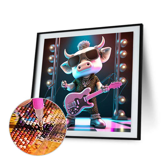 Rock Cow - Full Round Drill Diamond Painting 30*30CM