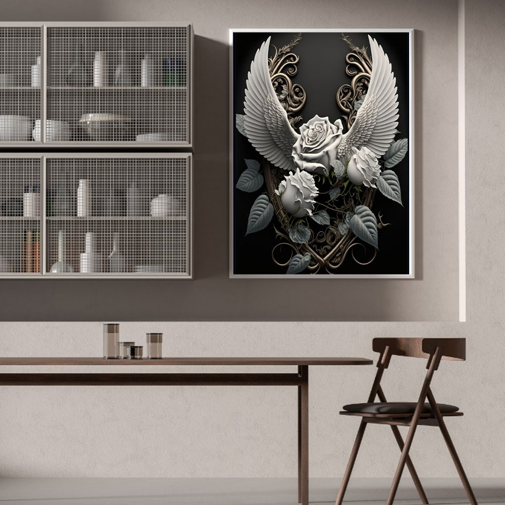 Wings Rose - Full Round Drill Diamond Painting 30*40CM