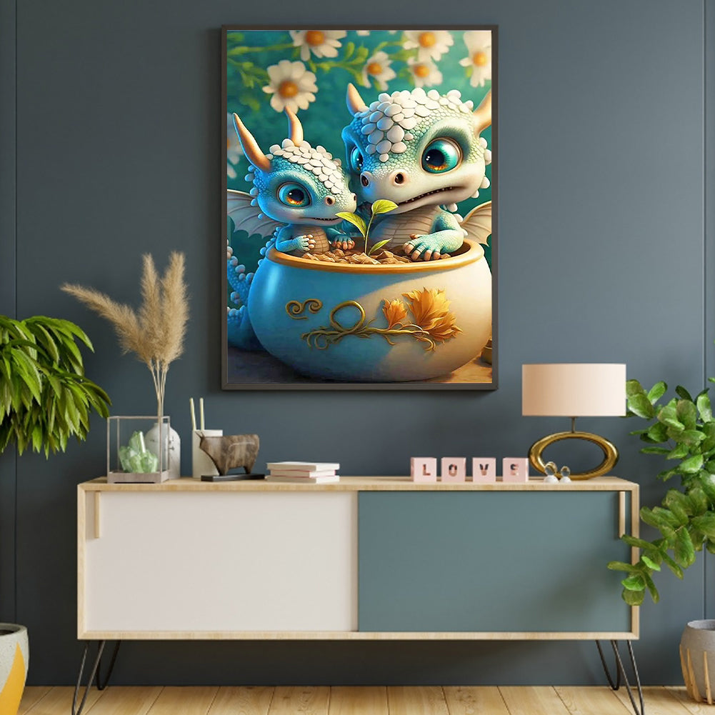 Little Dragon - Full Round Drill Diamond Painting 30*45CM