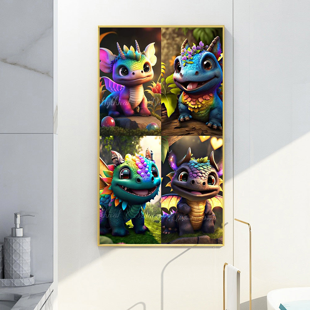 Four Snapdragon - Full Round Drill Diamond Painting 30*55CM
