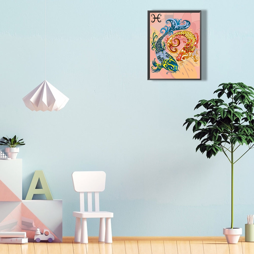 Pisces Totem - Full Round Drill Diamond Painting 30*40CM
