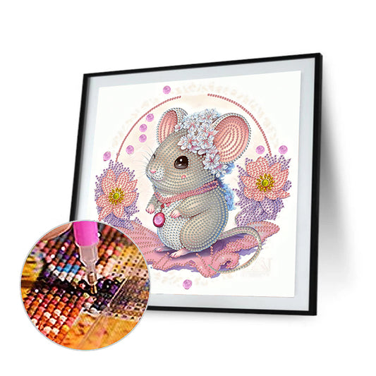 Comic Version Of The Zodiac Rat - Special Shaped Drill Diamond Painting 30*30CM