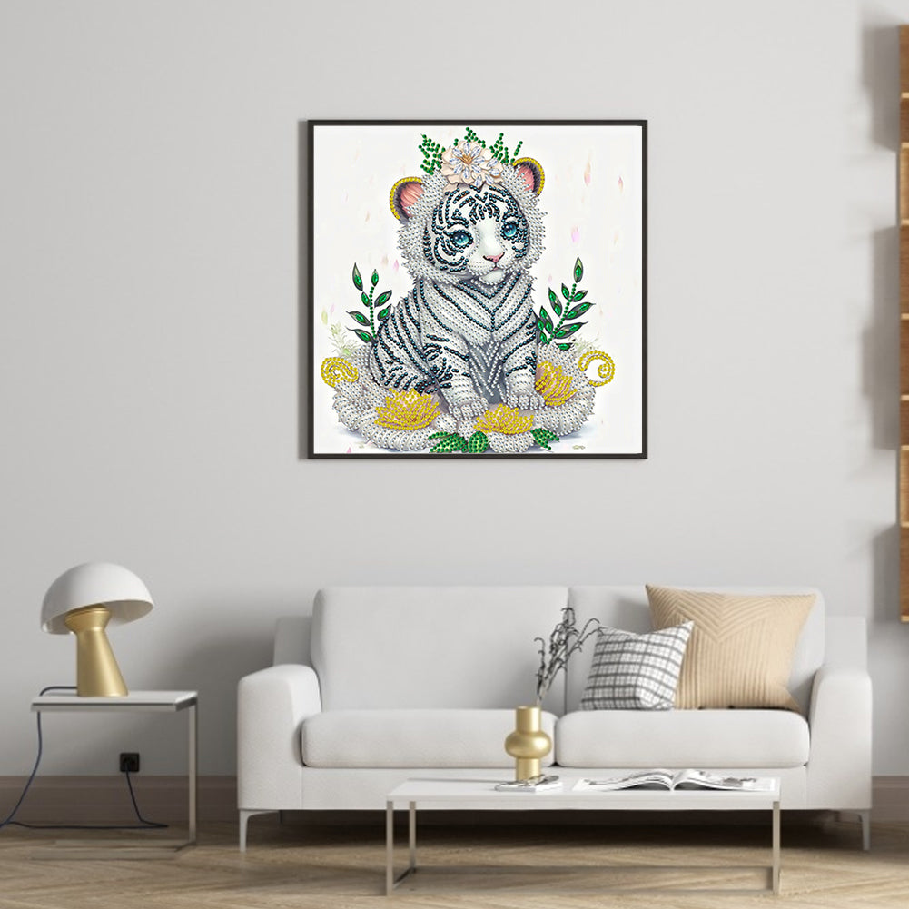 Comic Version Of The Zodiac Tiger - Special Shaped Drill Diamond Painting 30*30CM