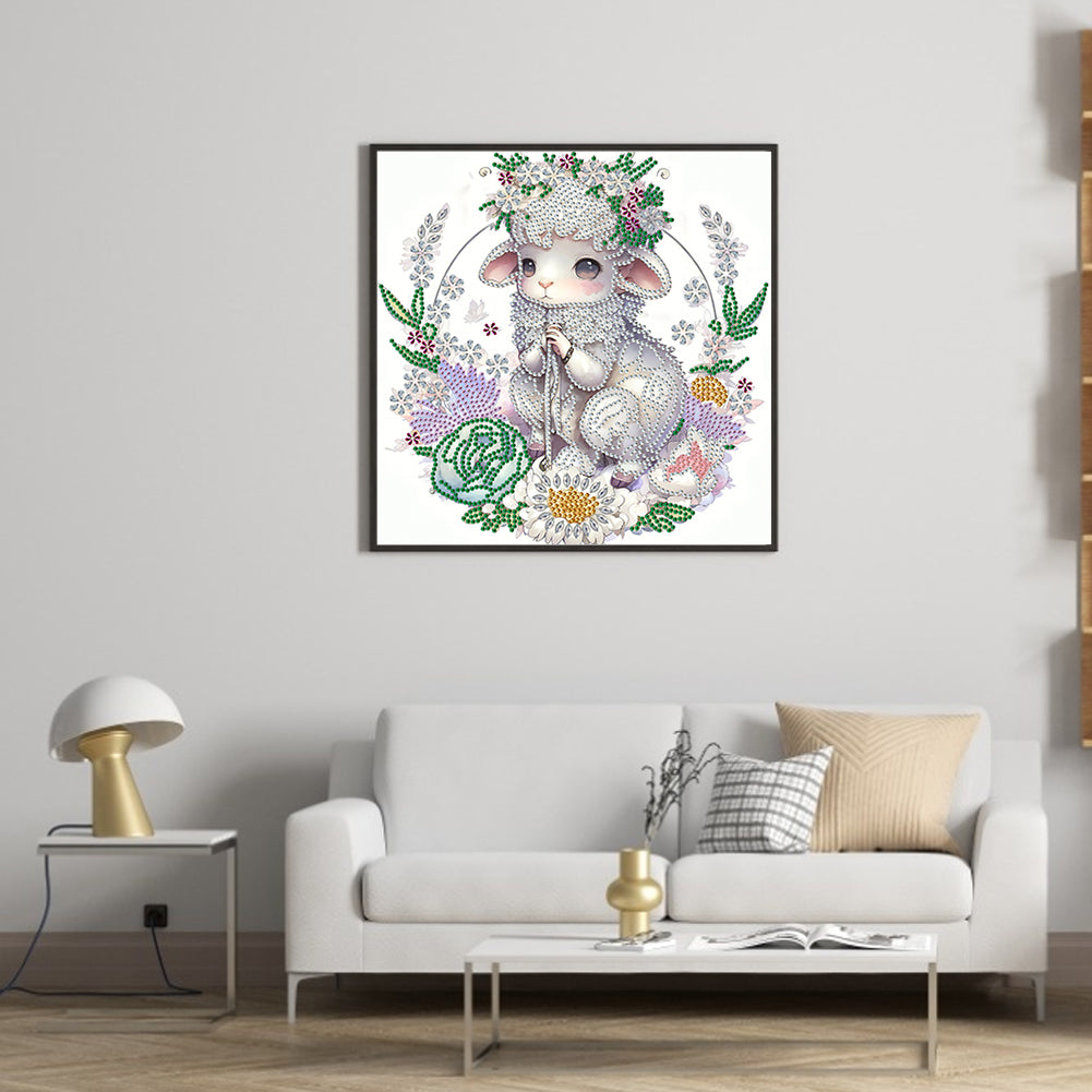 Comic Version Of The Zodiac Sheep - Special Shaped Drill Diamond Painting 30*30CM