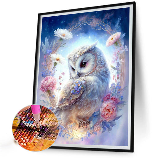 Bald Owl - Full Round Drill Diamond Painting 30*40CM
