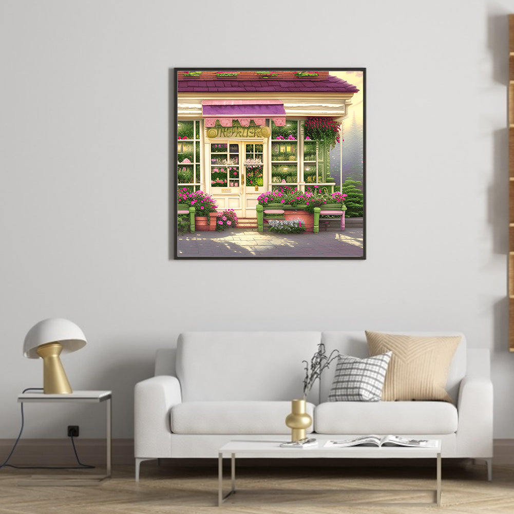 Flower Shop Entrance - Full Round Drill Diamond Painting 40*40CM