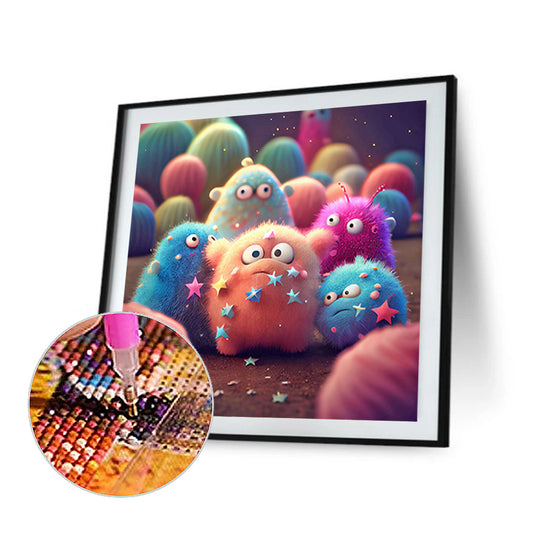 Plush Little Monster - Full Round Drill Diamond Painting 30*30CM