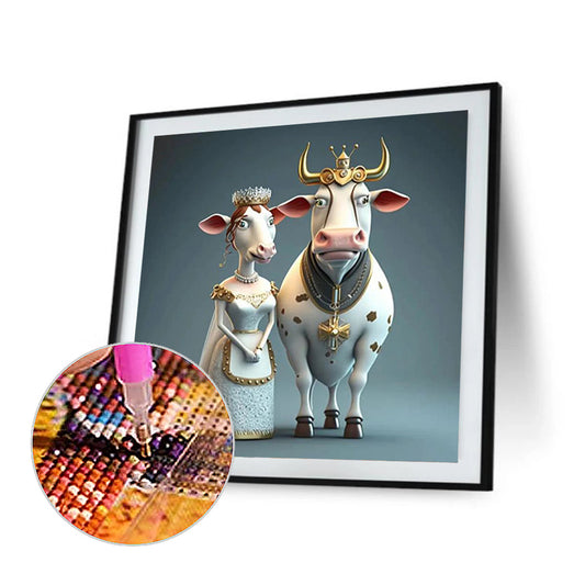 Wedding Animals - Cow - Full Round Drill Diamond Painting 30*30CM