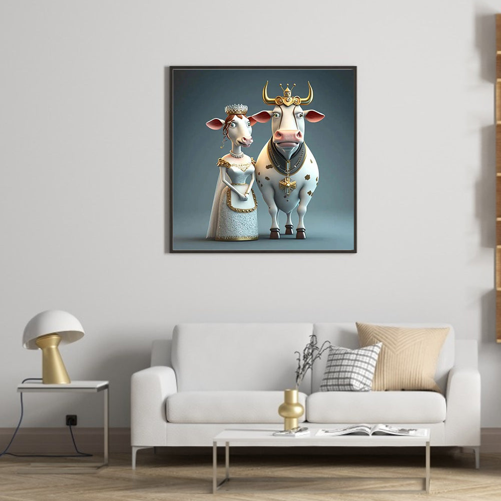 Wedding Animals - Cow - Full Round Drill Diamond Painting 30*30CM
