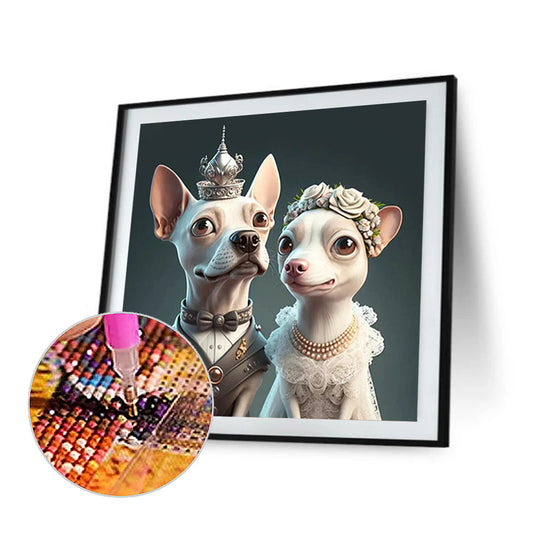 Wedding Animals - Dog - Full Round Drill Diamond Painting 30*30CM