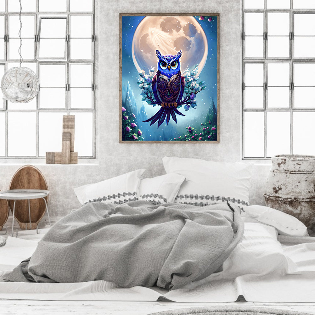Owl - Full Round Drill Diamond Painting 30*40CM