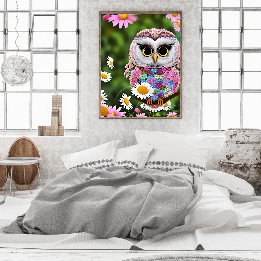 Owl - Full Round Drill Diamond Painting 30*40CM