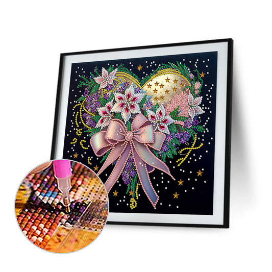 Flowers Love - Special Shaped Drill Diamond Painting 30*30CM