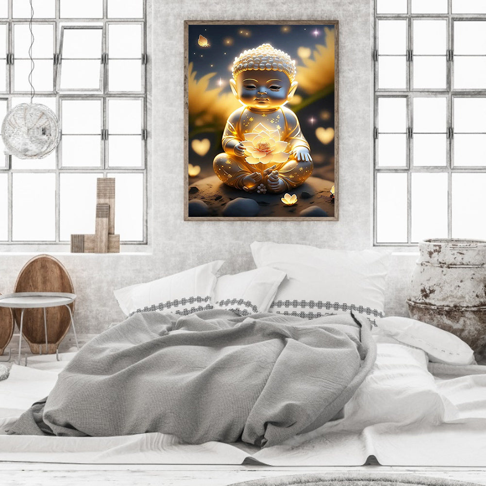 Halo Buddha Statue - Full Round Drill Diamond Painting 30*40CM