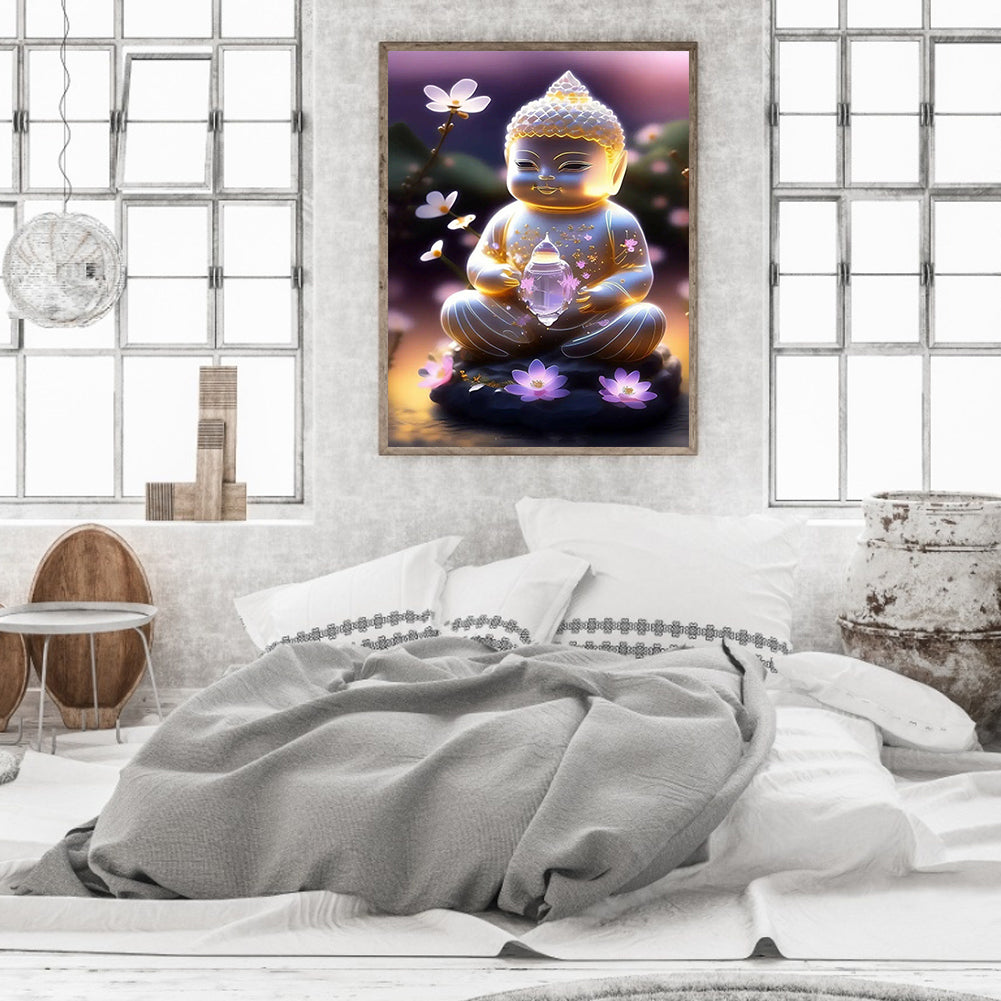 Halo Buddha Statue - Full Round Drill Diamond Painting 30*40CM