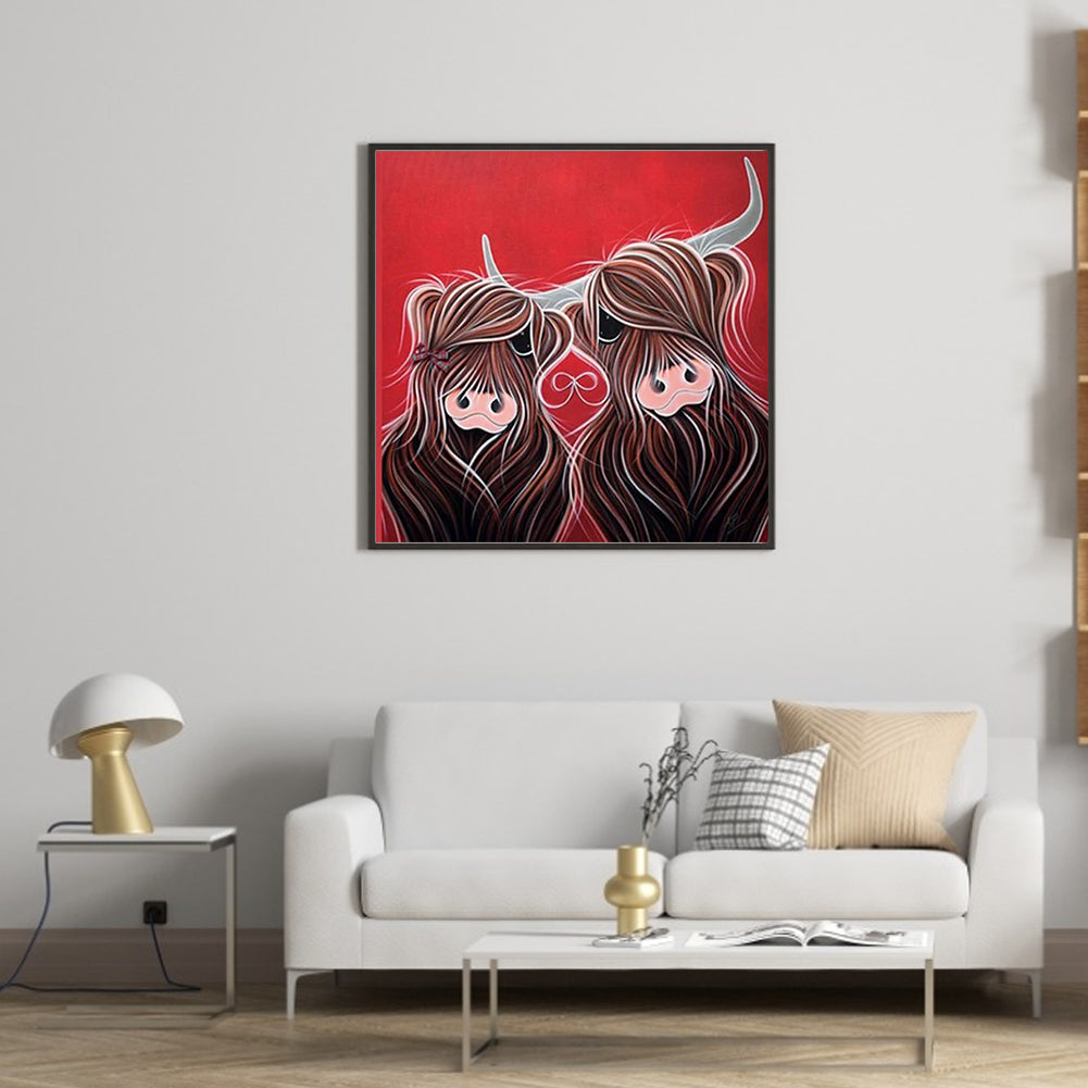 A Pair Of Yaks - Full Round Drill Diamond Painting 40*40CM