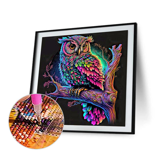 Colorful Owl - Full Round Drill Diamond Painting 30*30CM