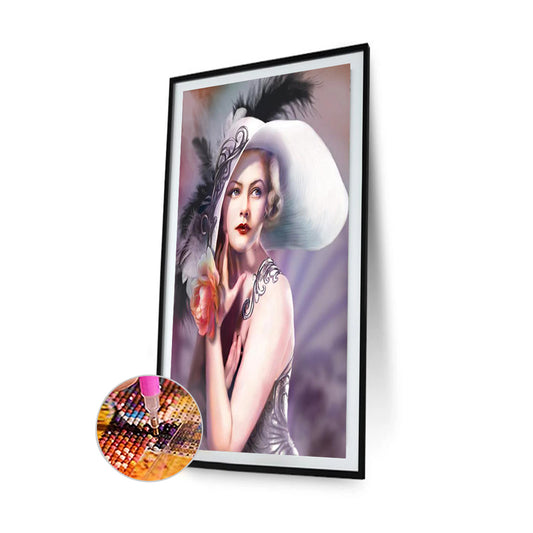 Lady - Full Round Drill Diamond Painting 30*50CM