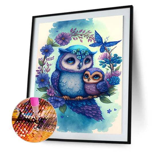 Owl - Full Round Drill Diamond Painting 30*40CM