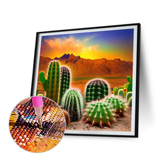 Desert Cactus - Full Round Drill Diamond Painting 30*30CM