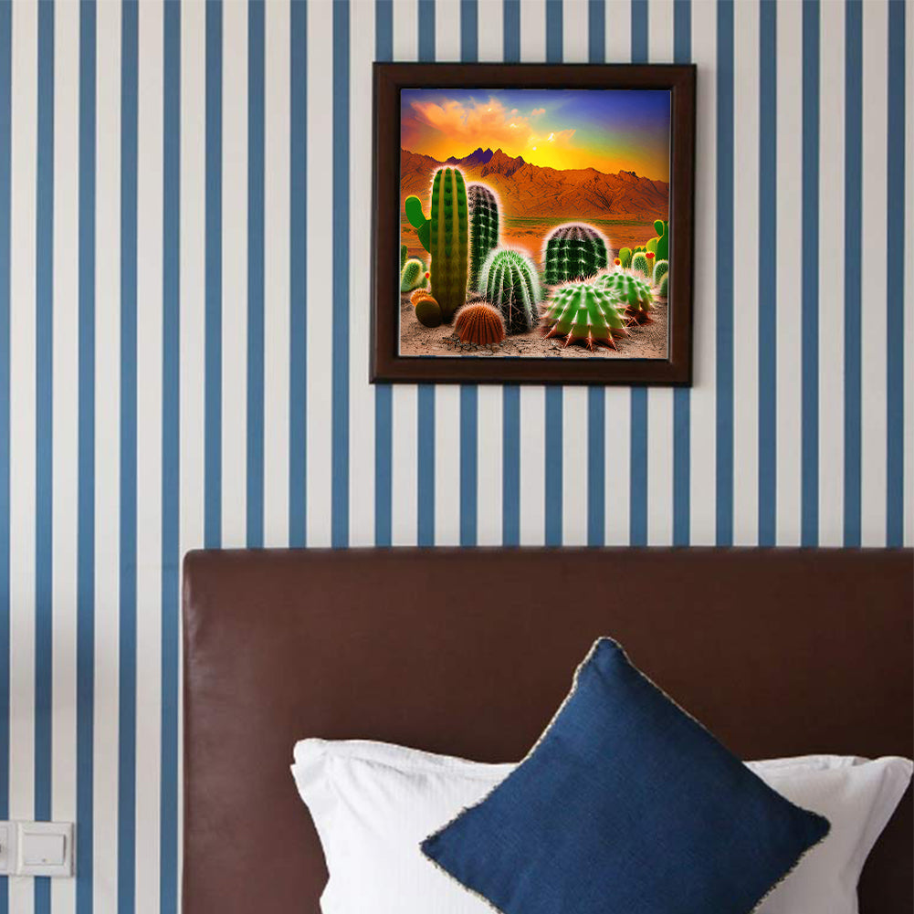 Desert Cactus - Full Round Drill Diamond Painting 30*30CM