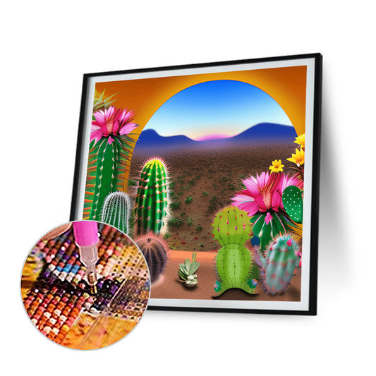 Desert Cactus - Full Round Drill Diamond Painting 30*30CM