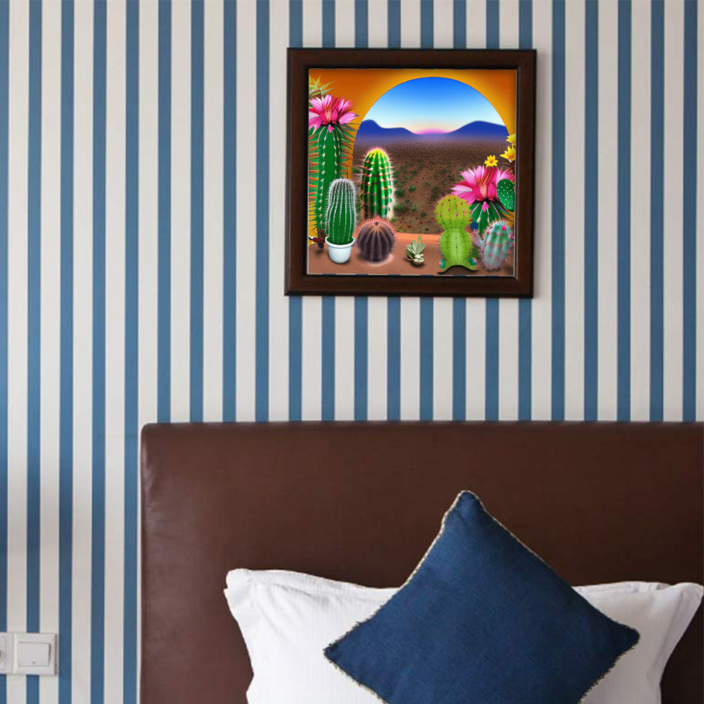 Desert Cactus - Full Round Drill Diamond Painting 30*30CM