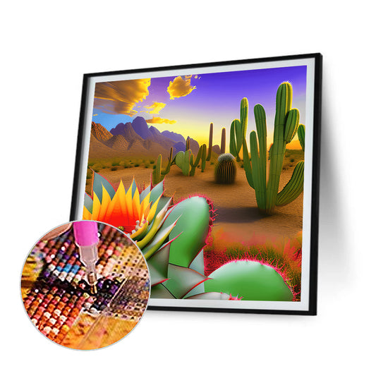 Desert Cactus - Full Round Drill Diamond Painting 30*30CM