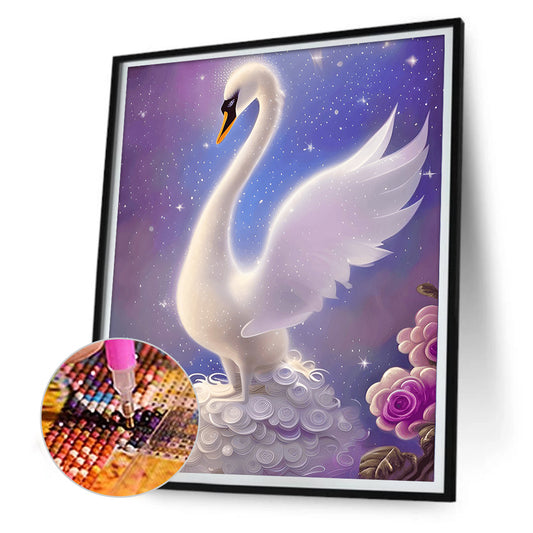 White Swan - Full Round Drill Diamond Painting 30*40CM