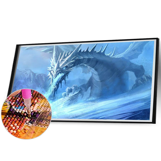 Blue Pterosaur - Full Round Drill Diamond Painting 80*40CM