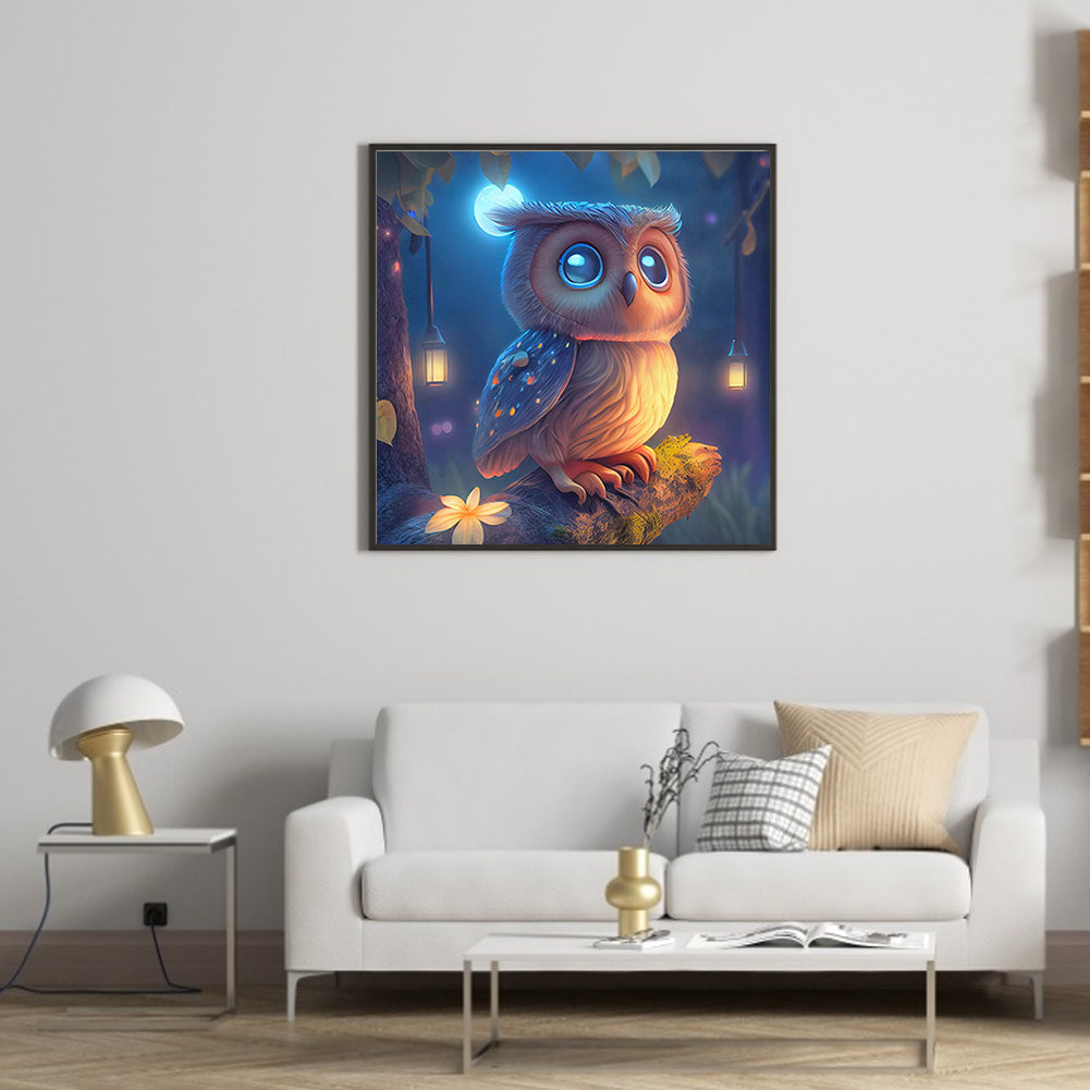 Little Owl - Full Round Drill Diamond Painting 30*30CM