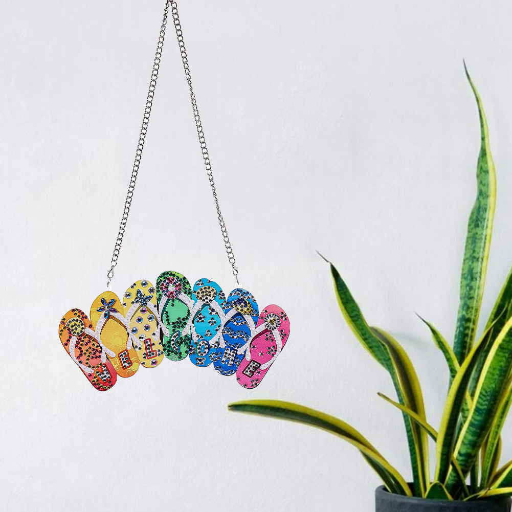 DIY Crystal Diamond Pendant Hanging Ornament Point Drill Pendant for Home Garden