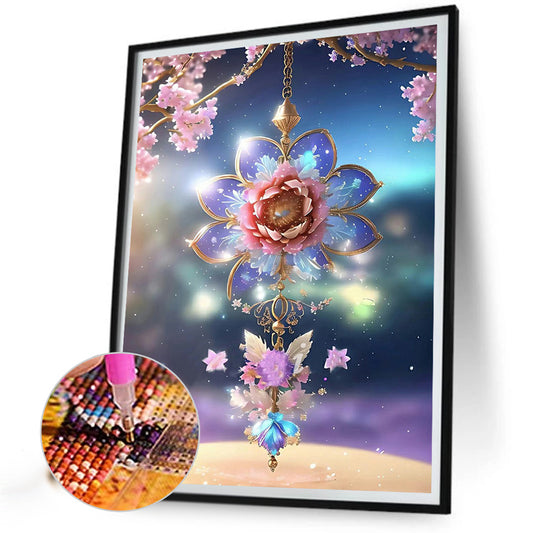 Romantic Flowers Purple Wind Chimes - Full Round Drill Diamond Painting 30*40CM