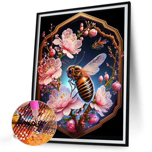 Flower Bee - Full Round Drill Diamond Painting 30*40CM