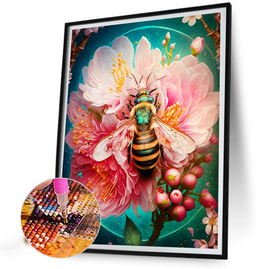 Flower Bee - Full Round Drill Diamond Painting 30*40CM